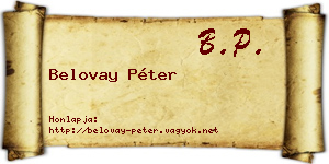 Belovay Péter névjegykártya